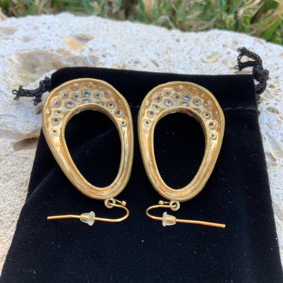 Rivka Friedman Gold Clad Crystal Earrings - Picture 4 of 11